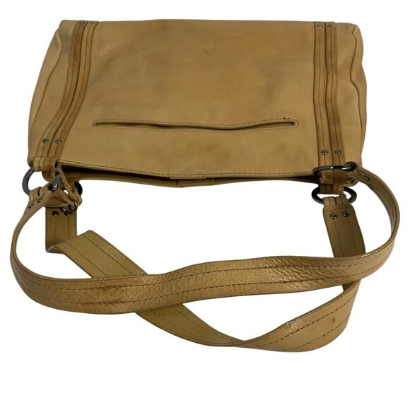 Vintage ROLFS Cognac Leather Shoulder Bag Three Compartments + Pockets - Picture 11 of 13